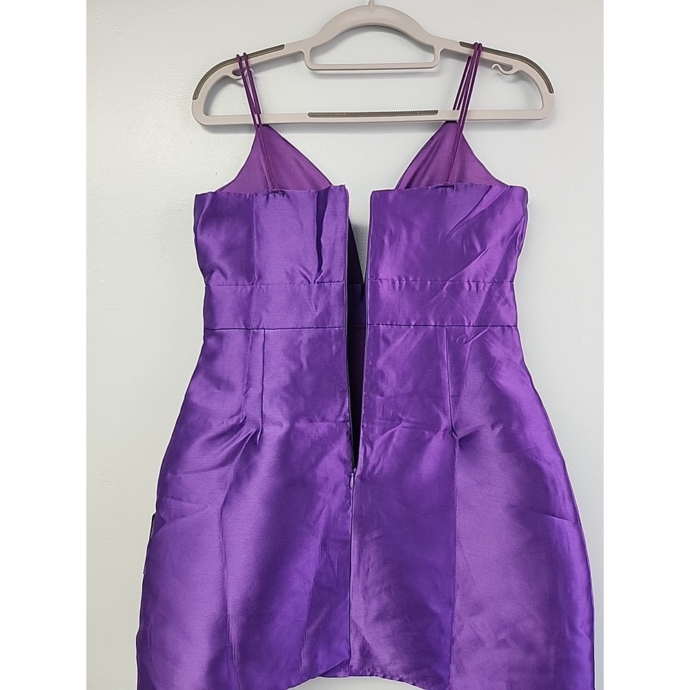 Lulus My Desire Purple Satin Mini Bodycon Dress Size Small S NWT - Picture 4 of 7